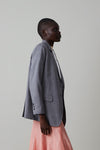 CLAUDIA JACKET | CHARCOAL TROPICAL WOOL