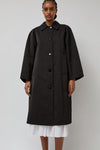 Nothing Written Nylon Volume Balmacaan Trench in Black