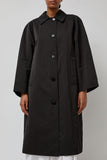 Nothing Written Nylon Volume Balmacaan Trench in Black